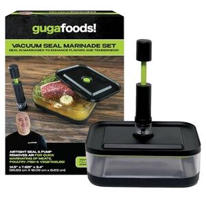 GugaFoods Vacuum Seal Marinade Container Set, Air Sealed Pump, Removes Air
